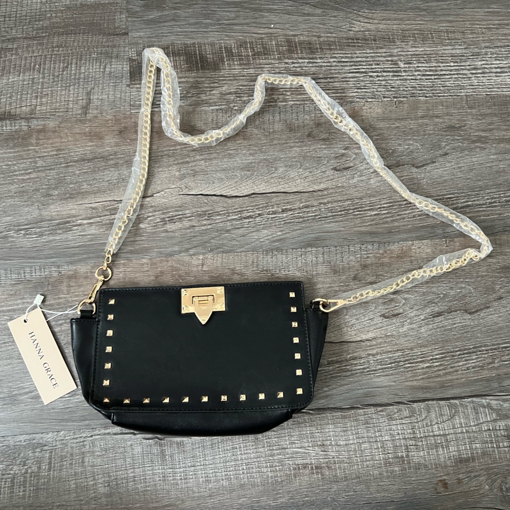 Hanna Grace Black Studded Crossbody